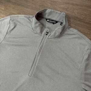 Travis Mathew Solid Grey 1/4 Zip Pullover Men's Sz XL Company Logo Golf Casual